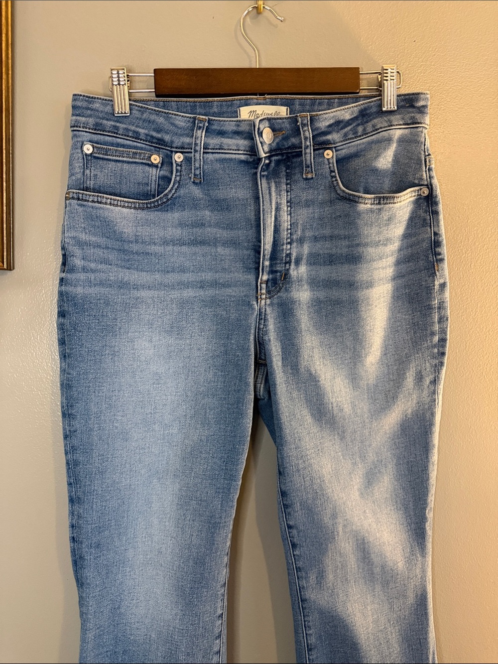 Madewell Mid-Rise Kick Out Jeans Size 32 Medium Wash Cropped Kick Flare - Picture 7 of 8